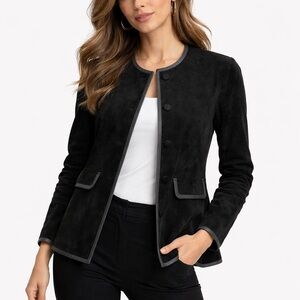 Simons Contemporaine Black Genuine Suede Women's Jacket